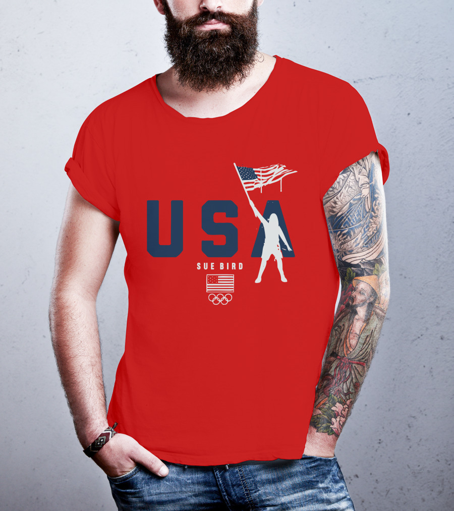 USA Sue Bird Flag Bearer Olympic T-Shirt