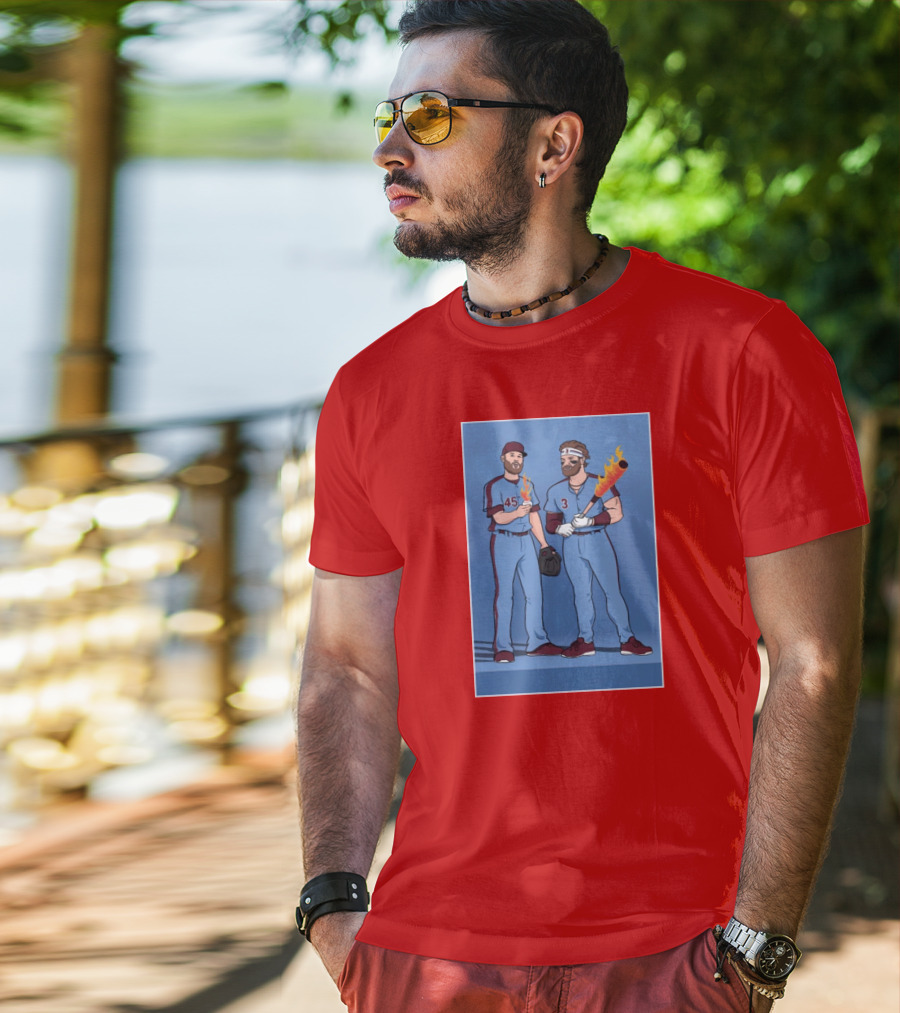 Bryce And Zack Flaming Baseball Bat T-Shirt