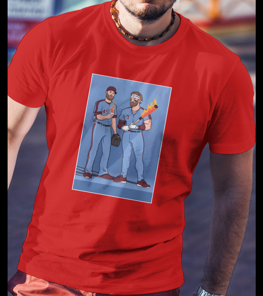 Bryce And Zack Flaming Baseball Bat T-Shirt