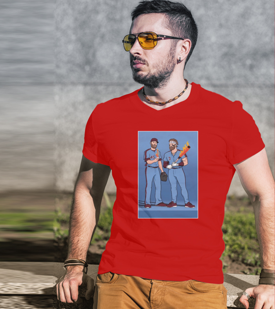 Bryce And Zack Flaming Baseball Bat T-Shirt