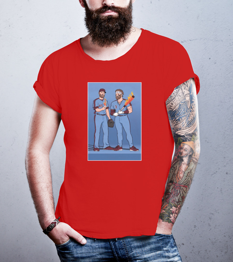 Bryce And Zack Flaming Baseball Bat T-Shirt
