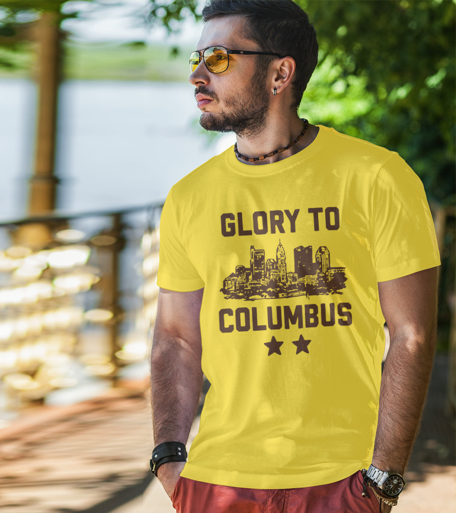 Glory To Columbus Skyline Two Stars T-Shirt