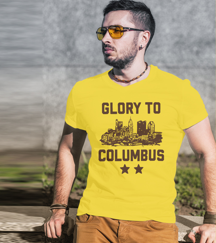 Glory To Columbus Skyline Two Stars T-Shirt