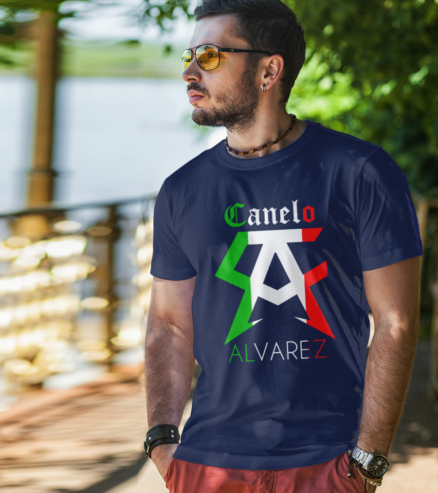 Canelo Alvarez Logo Mexican Flag Colors CA Initials T-Shirt