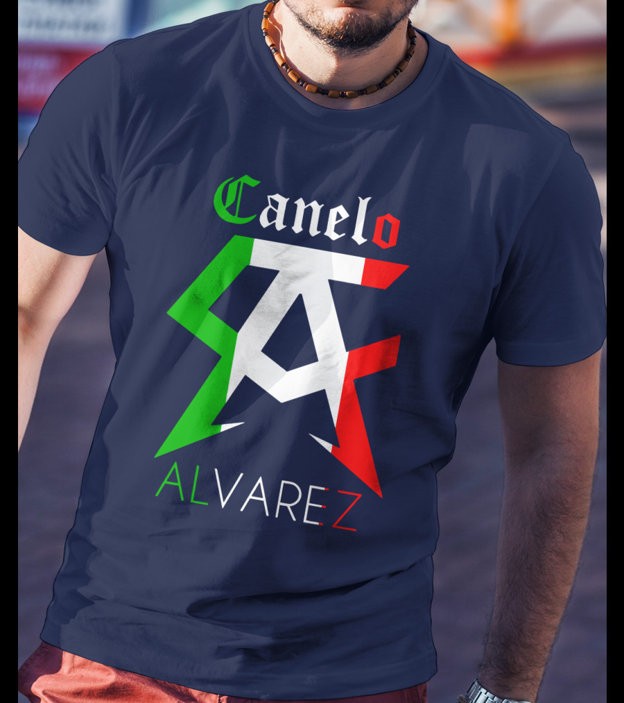 Canelo Alvarez Logo Mexican Flag Colors CA Initials T-Shirt