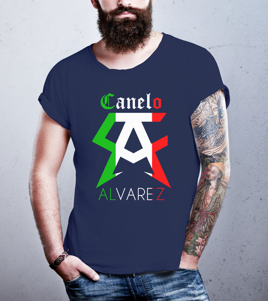 Canelo Alvarez Logo Mexican Flag Colors CA Initials T-Shirt