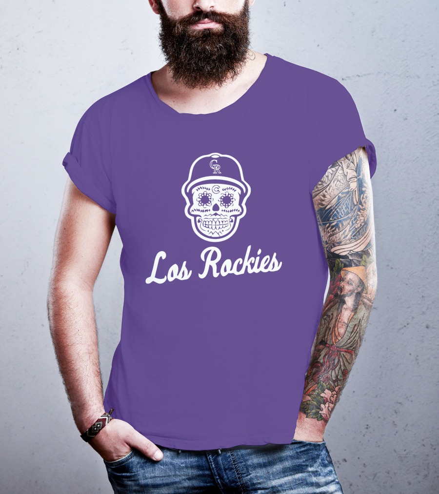 Los Rockies Calavera Sugar Skull Baseball Hat T-Shirt