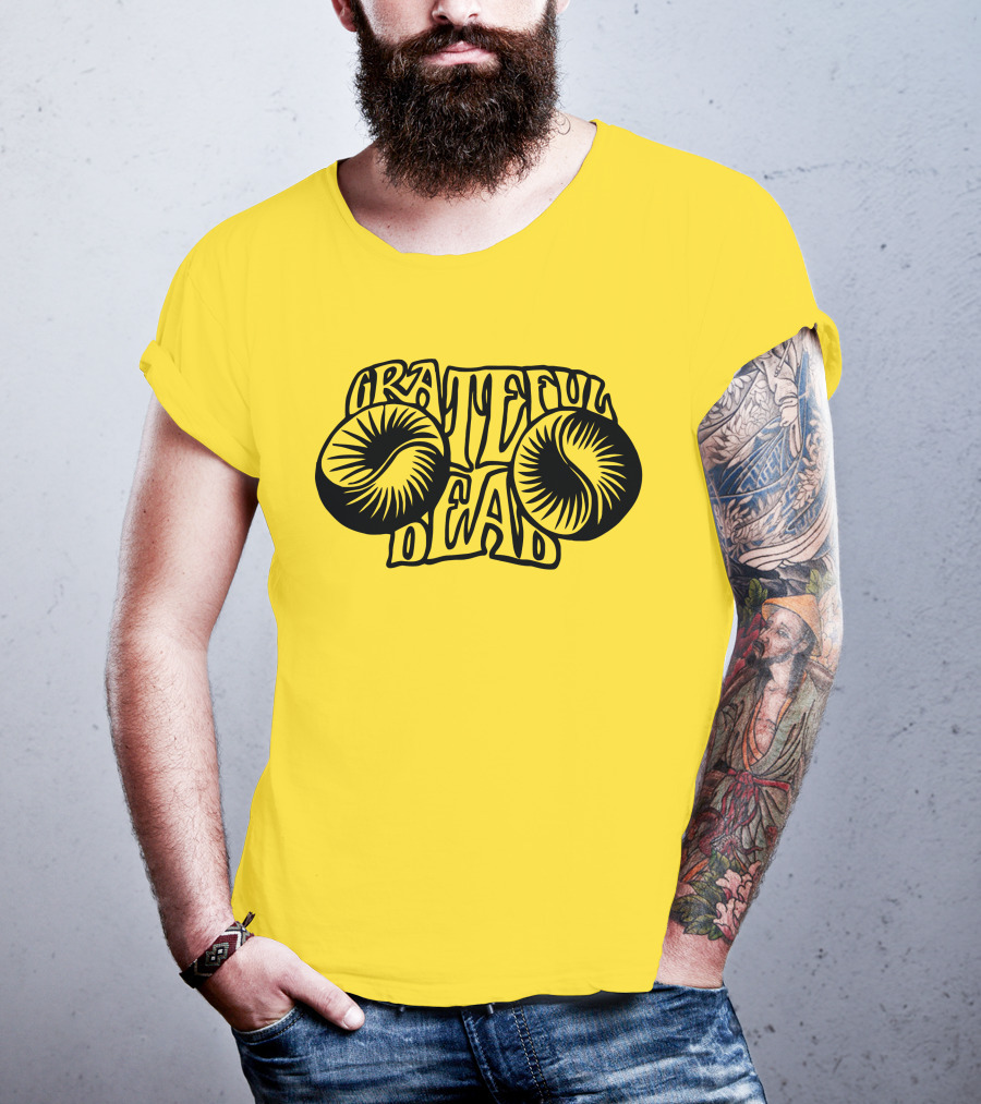 Grateful Dead Psychedelic Sunburst Yellow Background T-Shirt