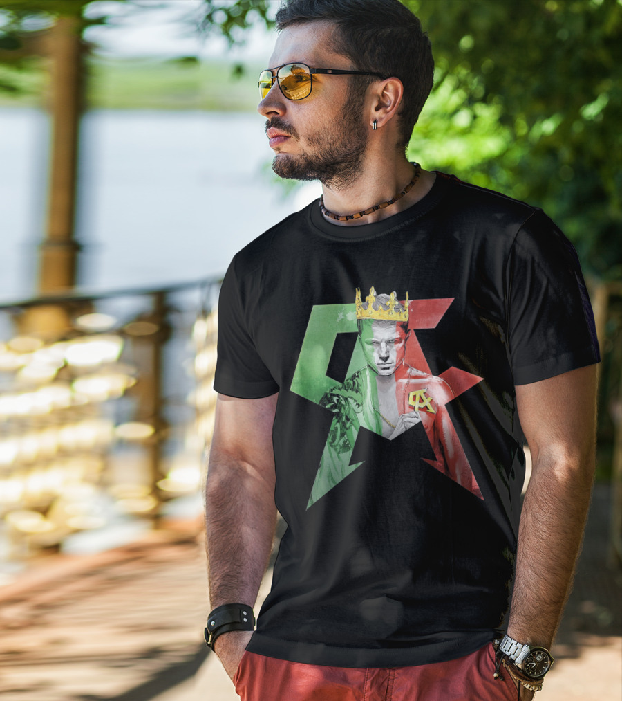 Canelo Champion King In Mexican Flag Colors With Crown And CA T-Shirt