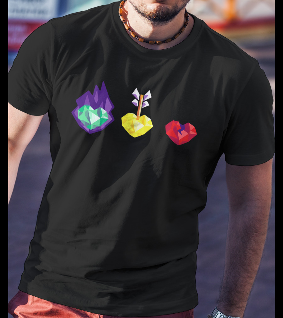 Grian 3 Lives Geometric Hearts With Flame Arrow And Broken T-Shirt