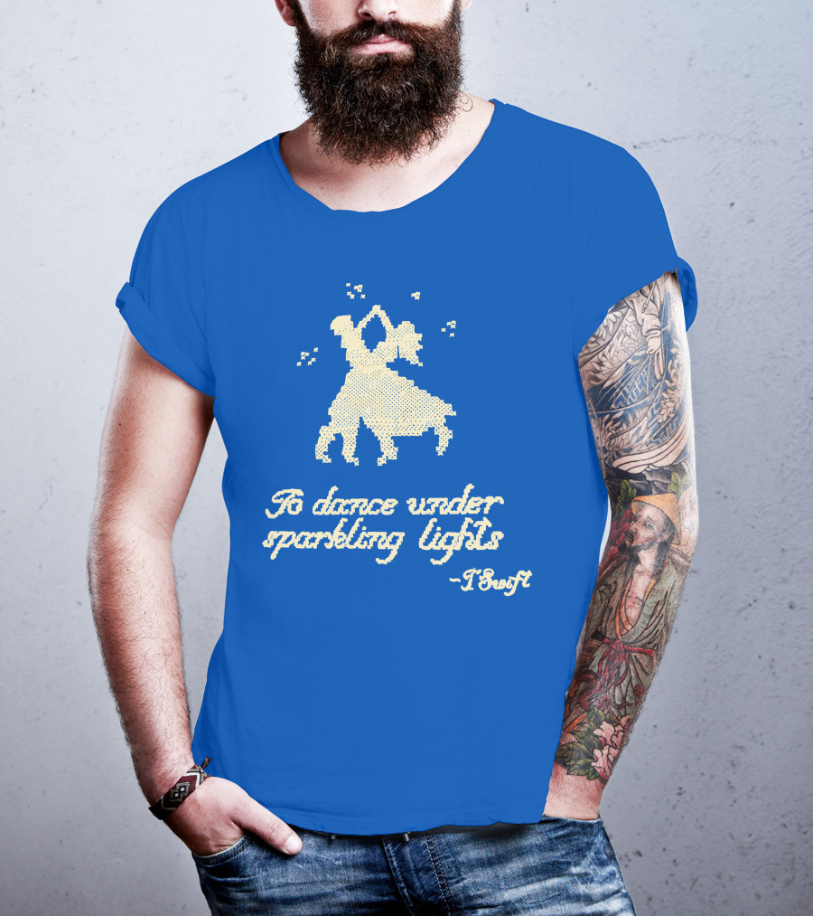 To Dance Under Sparkling Lights T Swift Christmas Tree Farm Blue T-Shirt