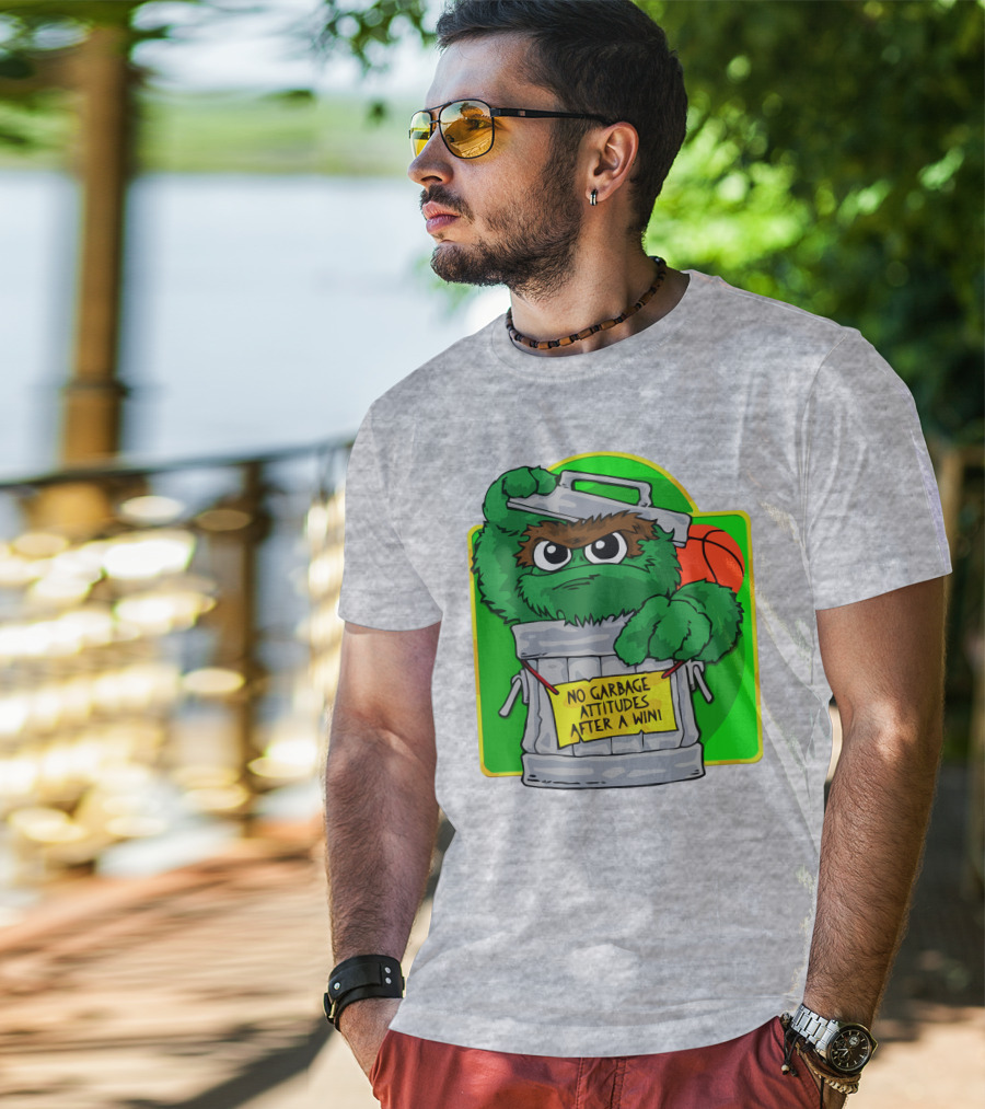 No Garbage Attitudes After A Win Eric Musselman Inspired Furry Trash Can Creature T-Shirt