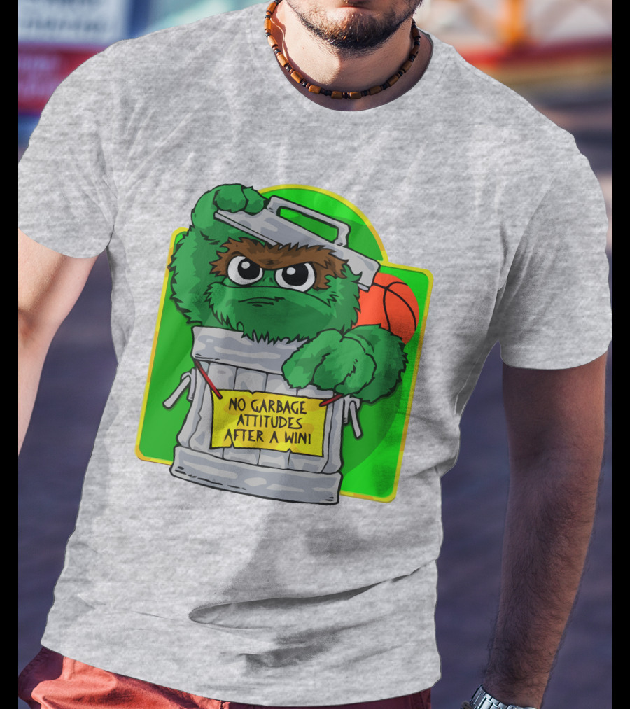 No Garbage Attitudes After A Win Eric Musselman Inspired Furry Trash Can Creature T-Shirt