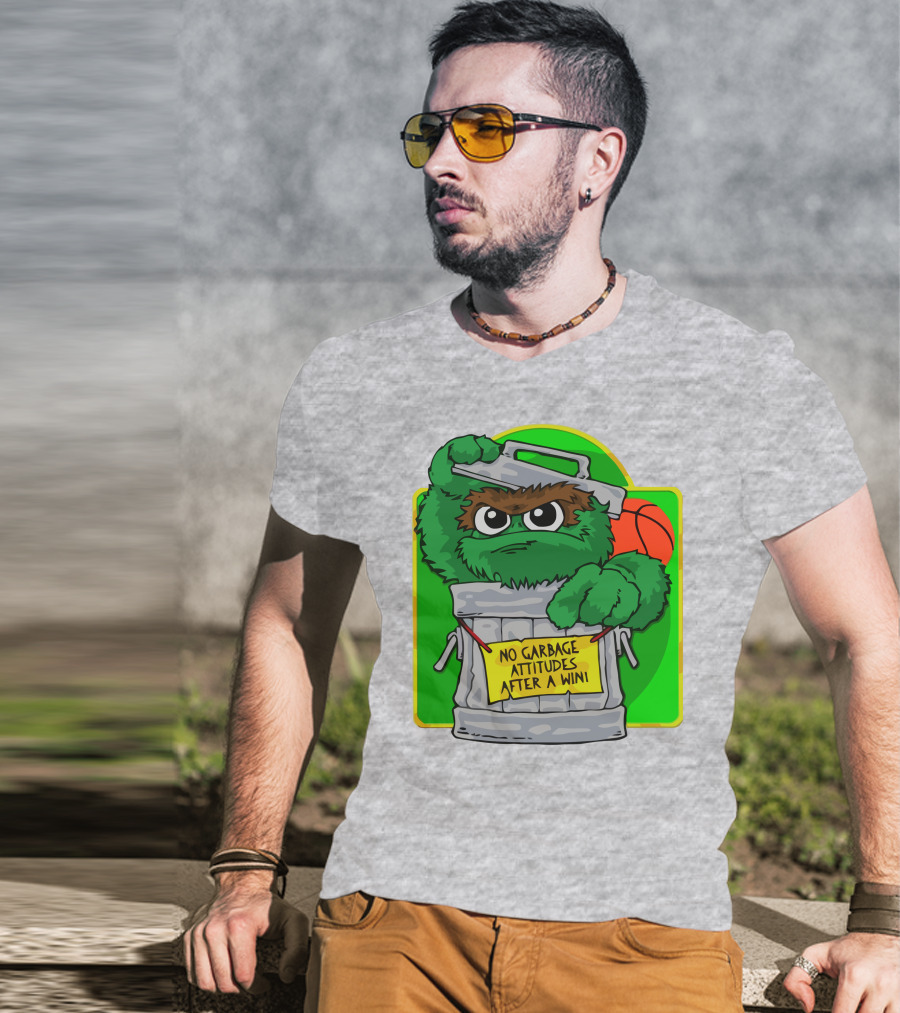 No Garbage Attitudes After A Win Eric Musselman Inspired Furry Trash Can Creature T-Shirt