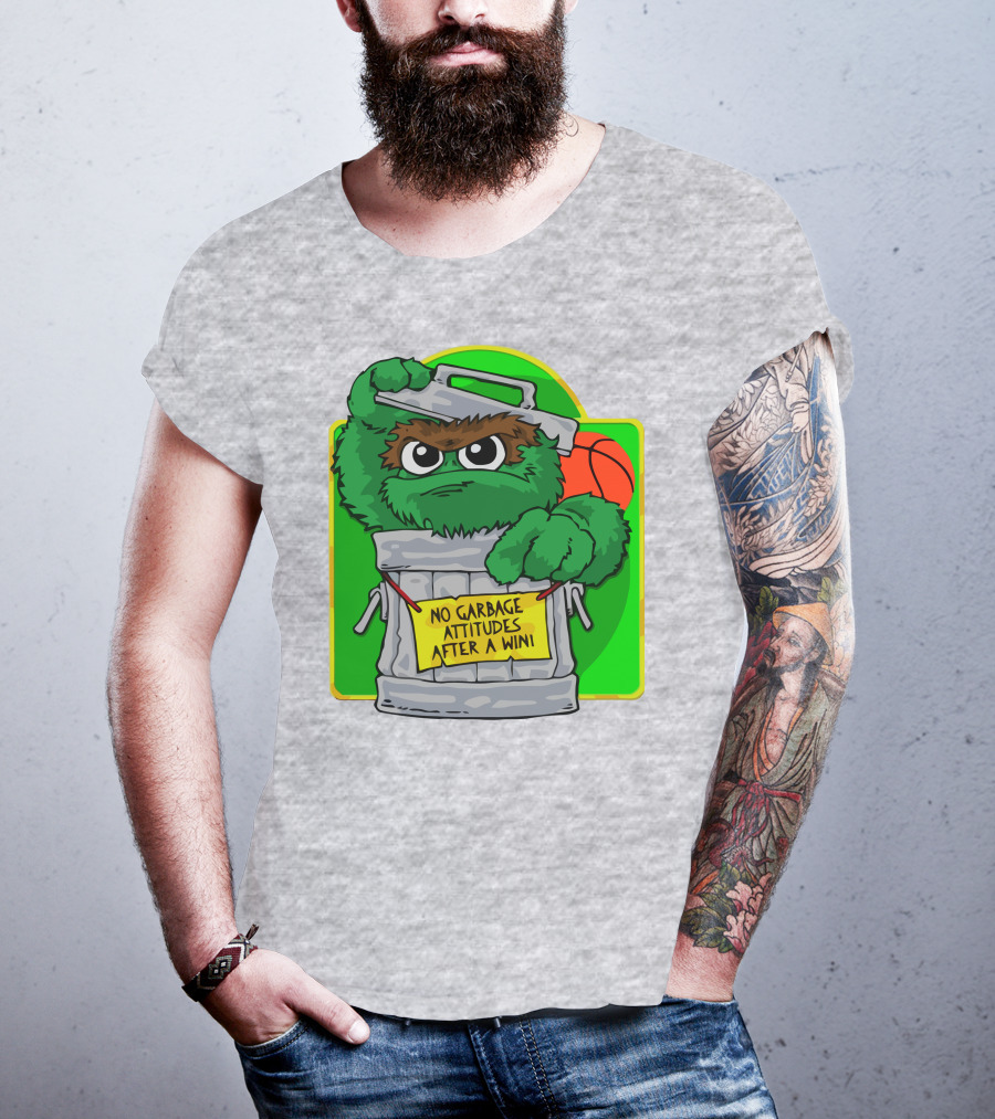 No Garbage Attitudes After A Win Eric Musselman Inspired Furry Trash Can Creature T-Shirt