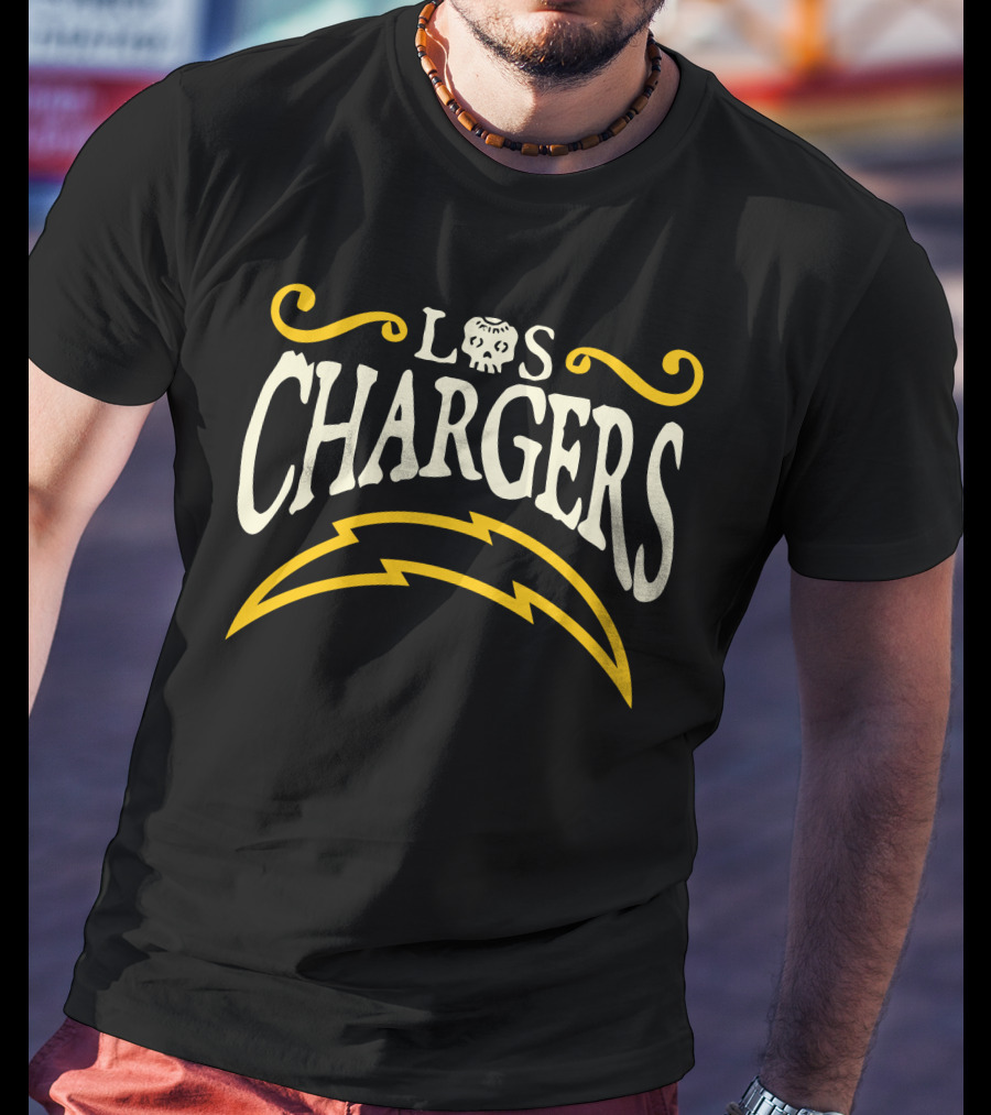 Los Chargers Skull Lightning T-Shirt