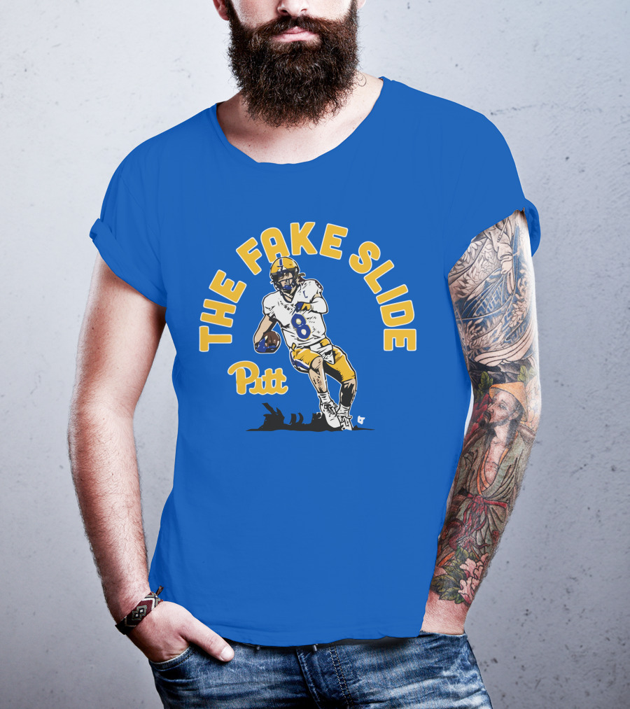 Pitt Kenny Pickett The Fake Slide Football Action T-Shirt