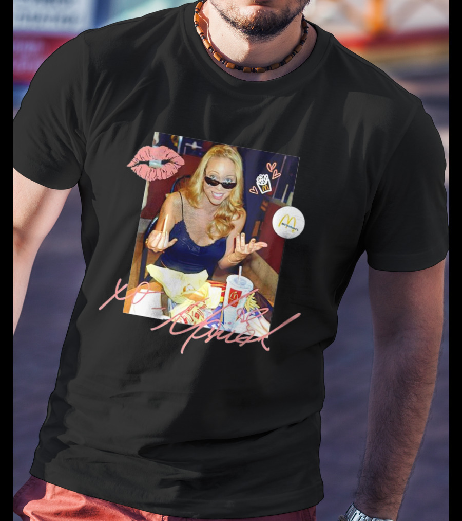 XO Mariah McDonald's Meal Lips Fries Cup T-Shirt