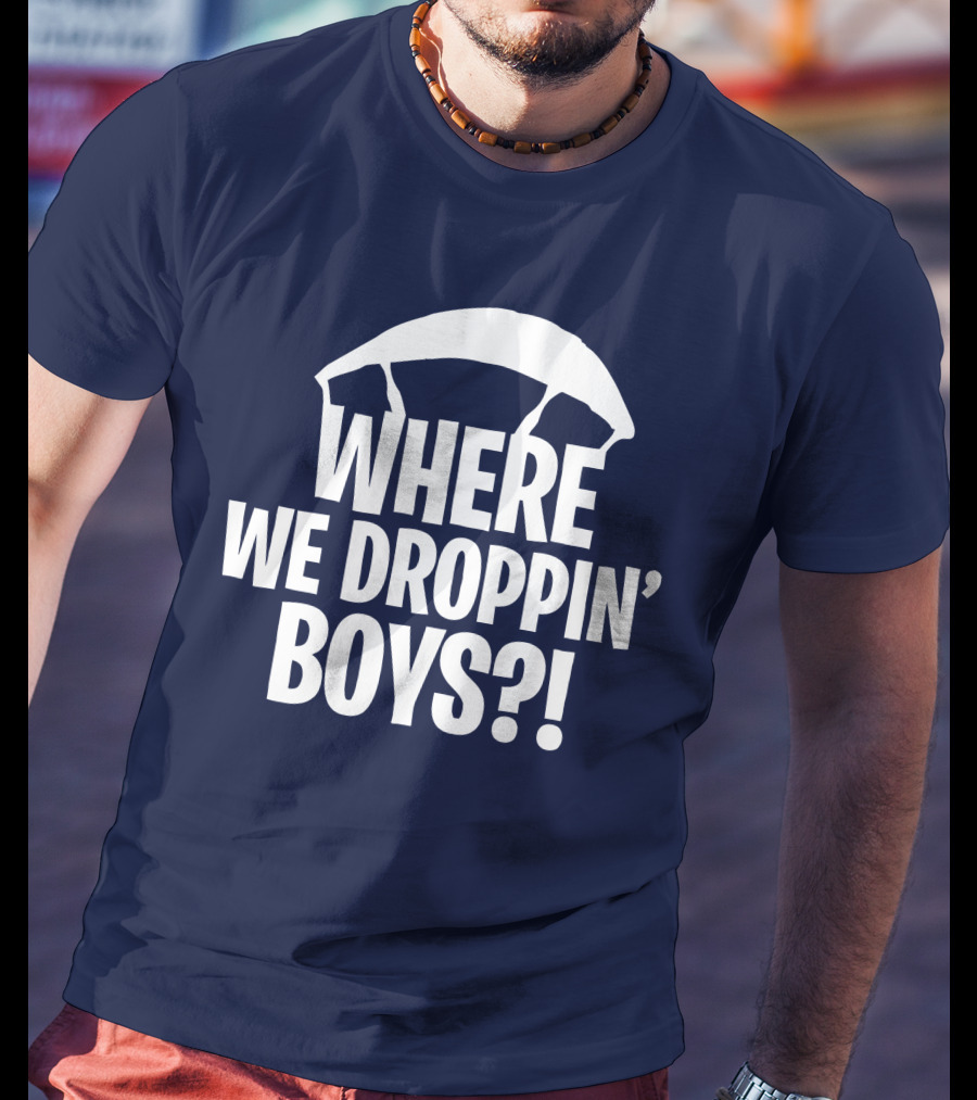 Go All Out Adult Where We Droppin' Boys Parachute T-Shirt