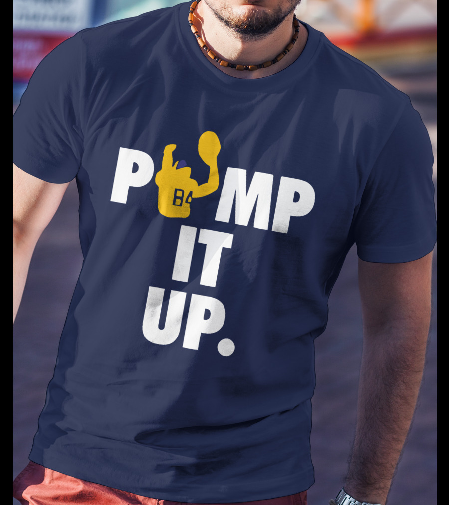 Pump It Up Blue B4 Ninety Football Gesture T-Shirt