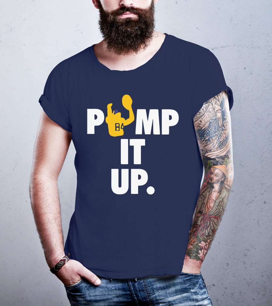 Pump It Up Blue B4 Ninety Football Gesture T-Shirt
