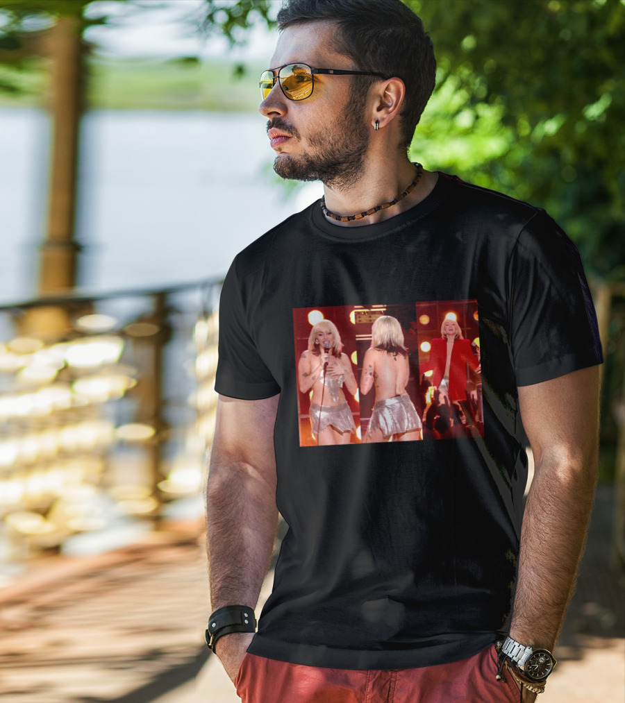 Miley Cyrus Silver Outfit Performance T-Shirt