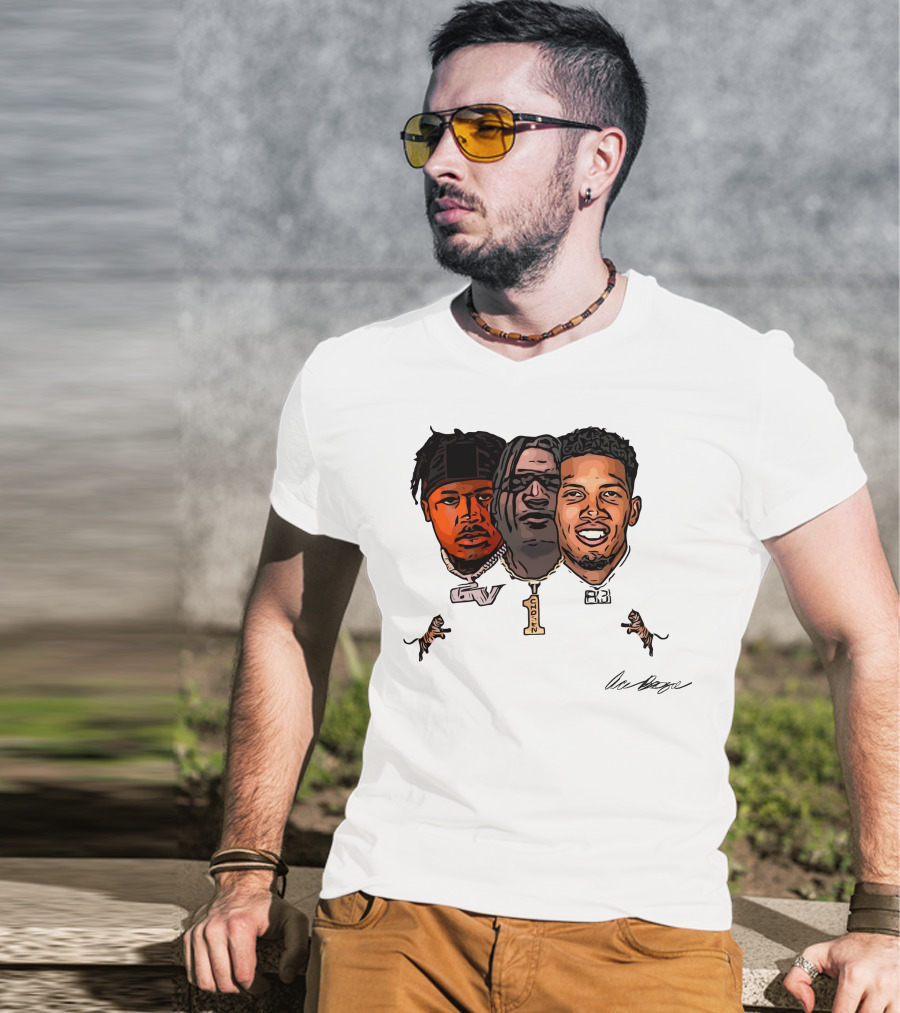 Joe Burrow Tres Amigos GV 1 AB Tiger Faces T-Shirt