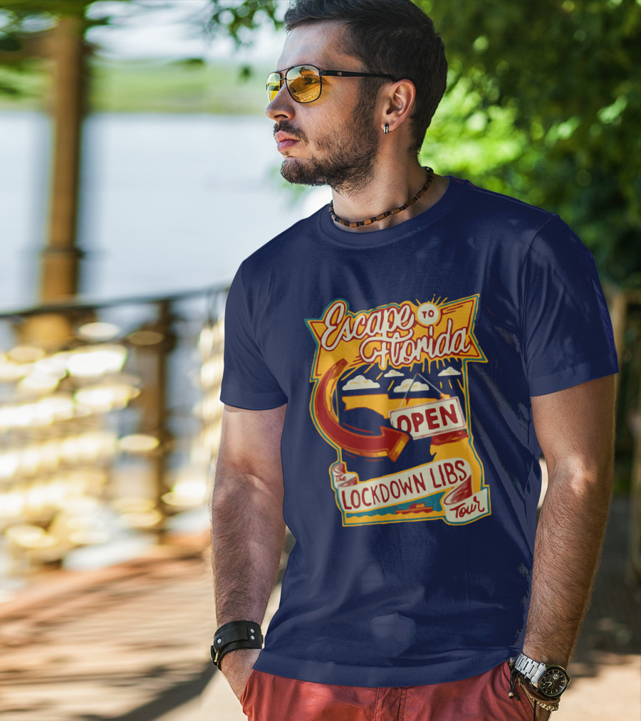 Escape To Florida Open Lockdown Libs Tour T-Shirt