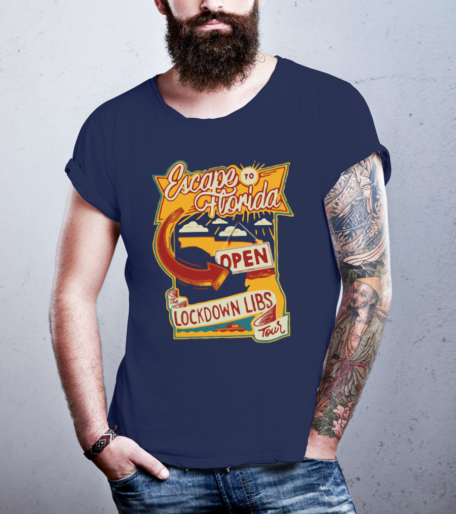 Escape To Florida Open Lockdown Libs Tour T-Shirt