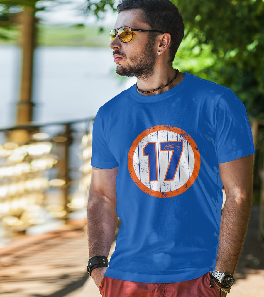 Keith Hernandez 17 New York Mets Jersey Number Signature Classic T-Shirt