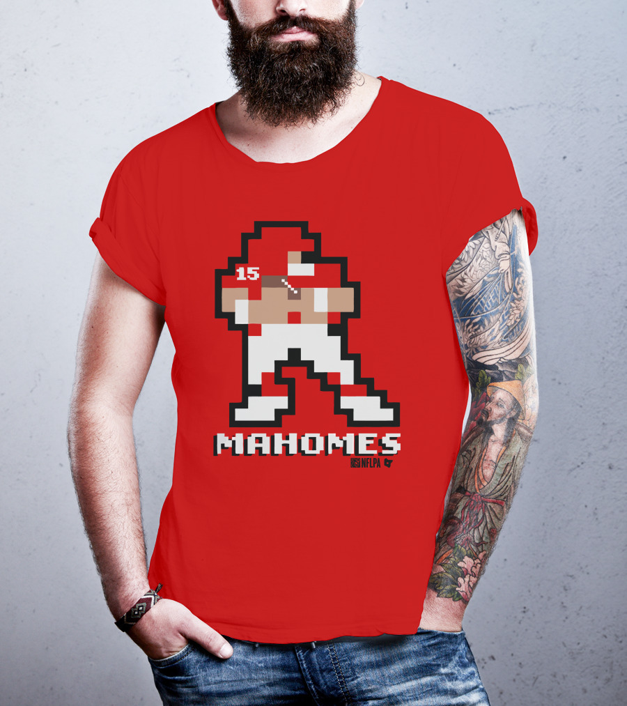 Patrick Mahomes 8 Bit NFLPA Pixelated Player T-Shirt