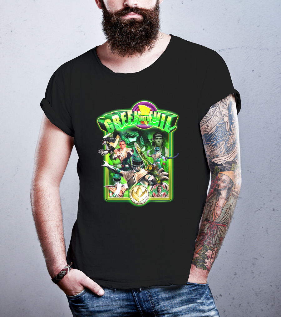Green With Evil Mighty Morphin Power Rangers Villainous Green Ranger Adventure T-Shirt