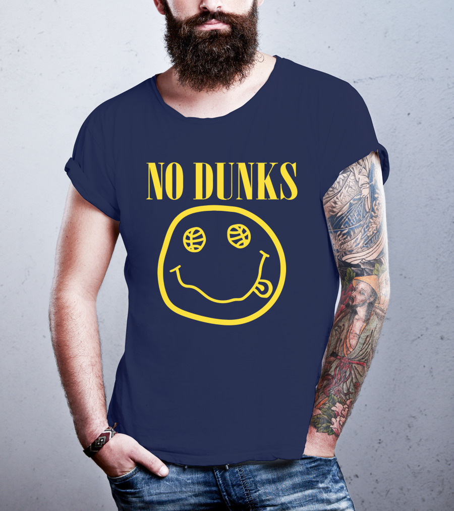 No Dunks Smiley Face Basketball Eyes T-Shirt