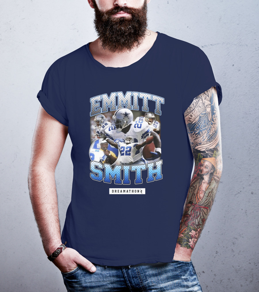 Emmitt Smith Dreamathon Dallas Cowboys Collage T-Shirt