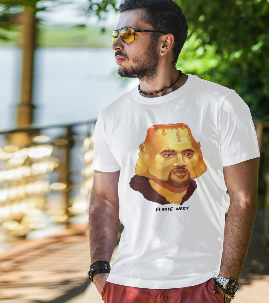 Flanye West Pancake Head Parody Caricature T-Shirt
