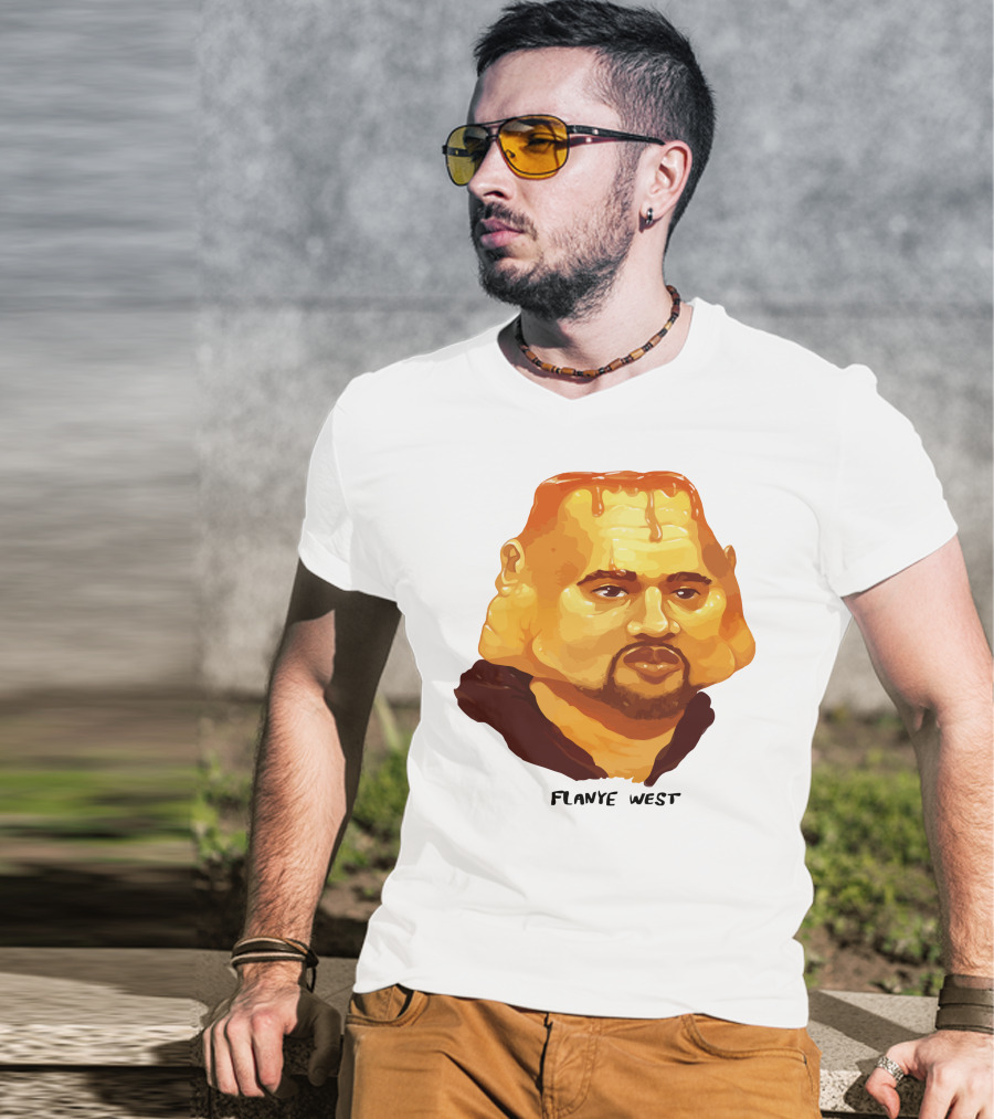 Flanye West Pancake Head Parody Caricature T-Shirt