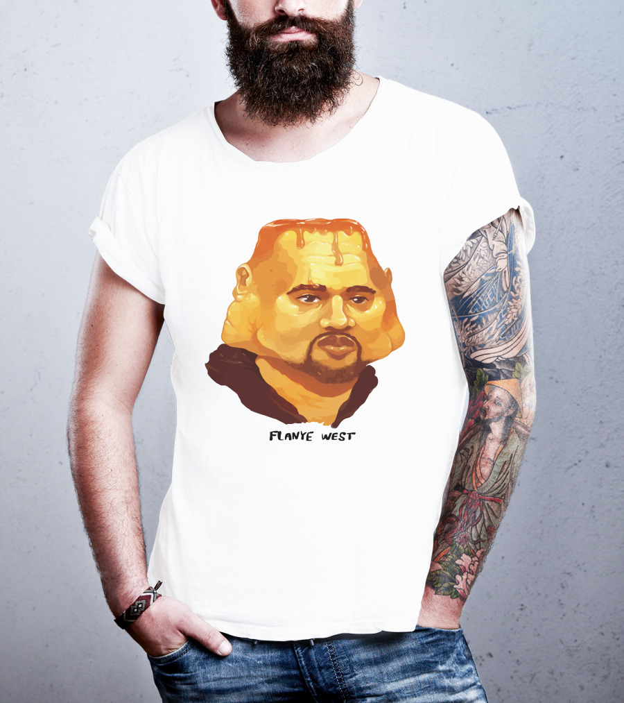 Flanye West Pancake Head Parody Caricature T-Shirt