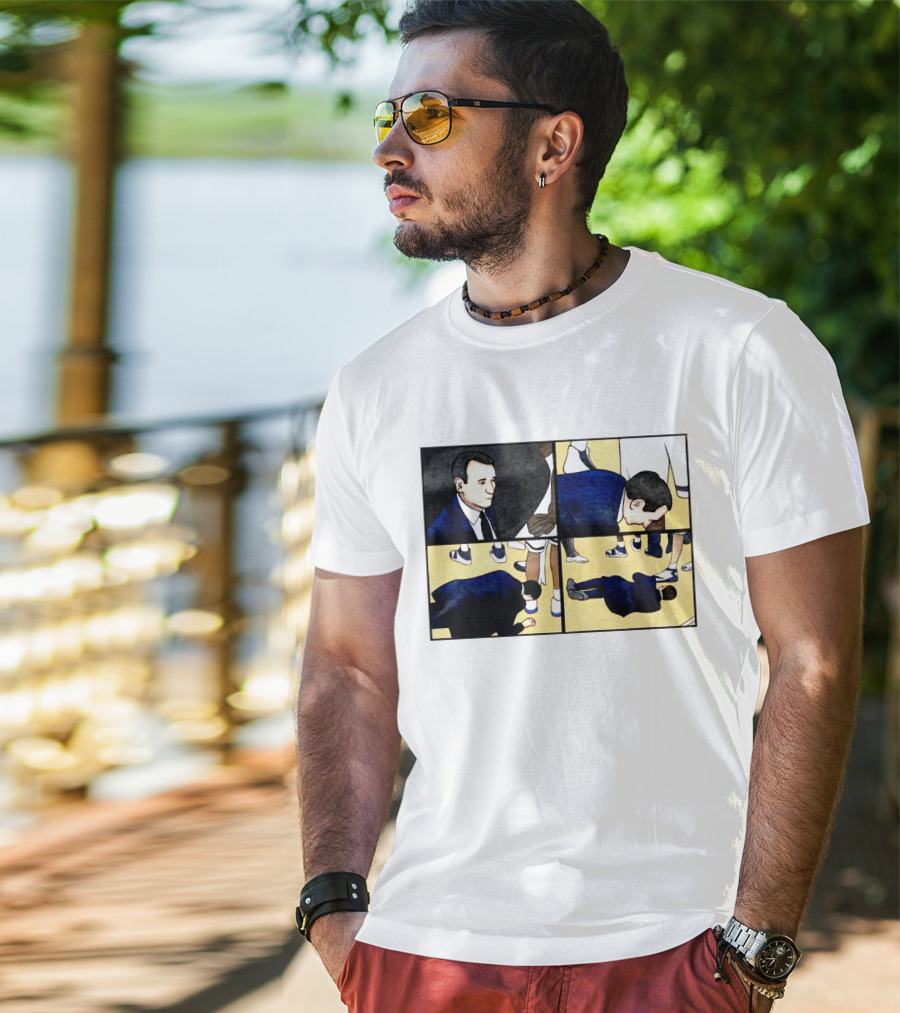 Collapse Basketball Comic Coach On Court Scene T-Shirt