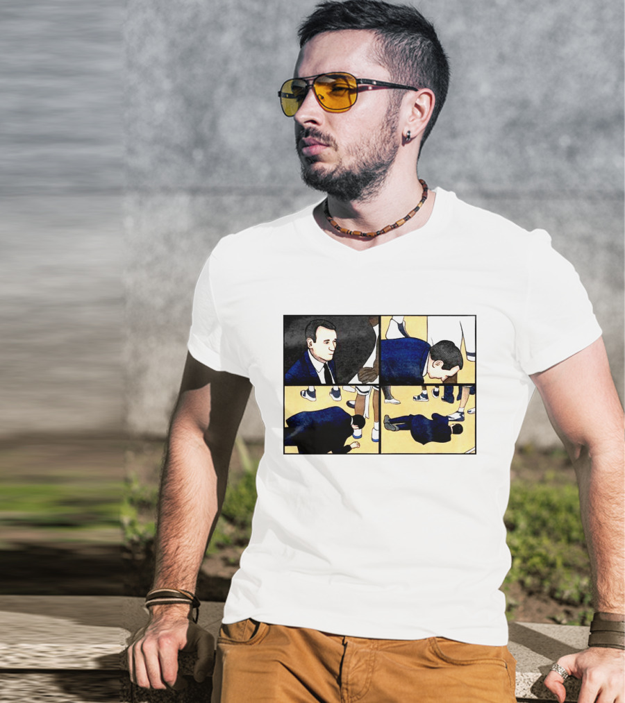 Collapse Basketball Comic Coach On Court Scene T-Shirt