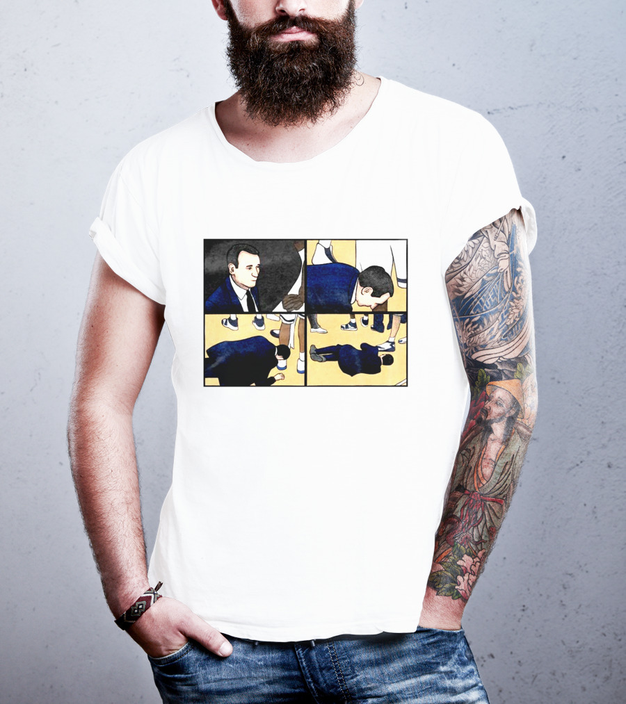Collapse Basketball Comic Coach On Court Scene T-Shirt
