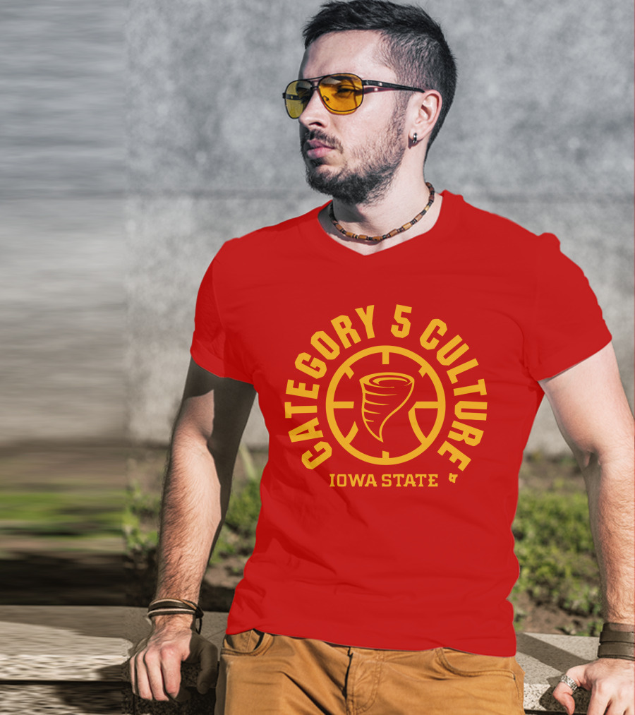 Iowa State Cyclones Category 5 Culture Tornado Emblem T-Shirt