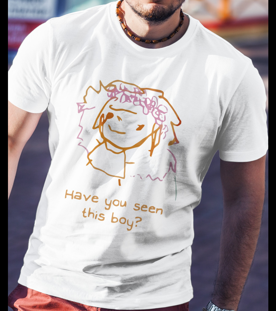 Have You Seen This Boy Floral Crown Sketch T-Shirt