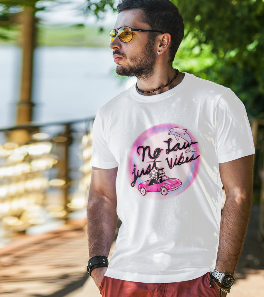 Strict Scrutiny No Law Just Vibes Dolphin Car Adventure T-Shirt