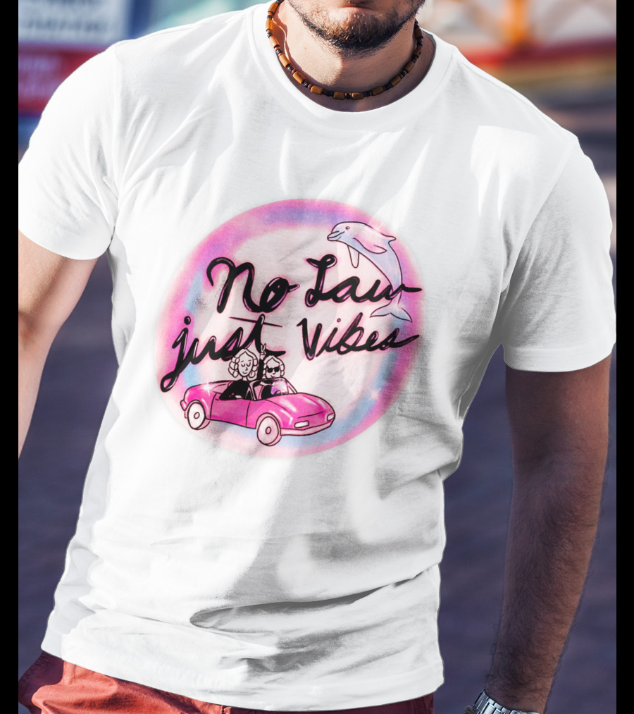 Strict Scrutiny No Law Just Vibes Dolphin Car Adventure T-Shirt