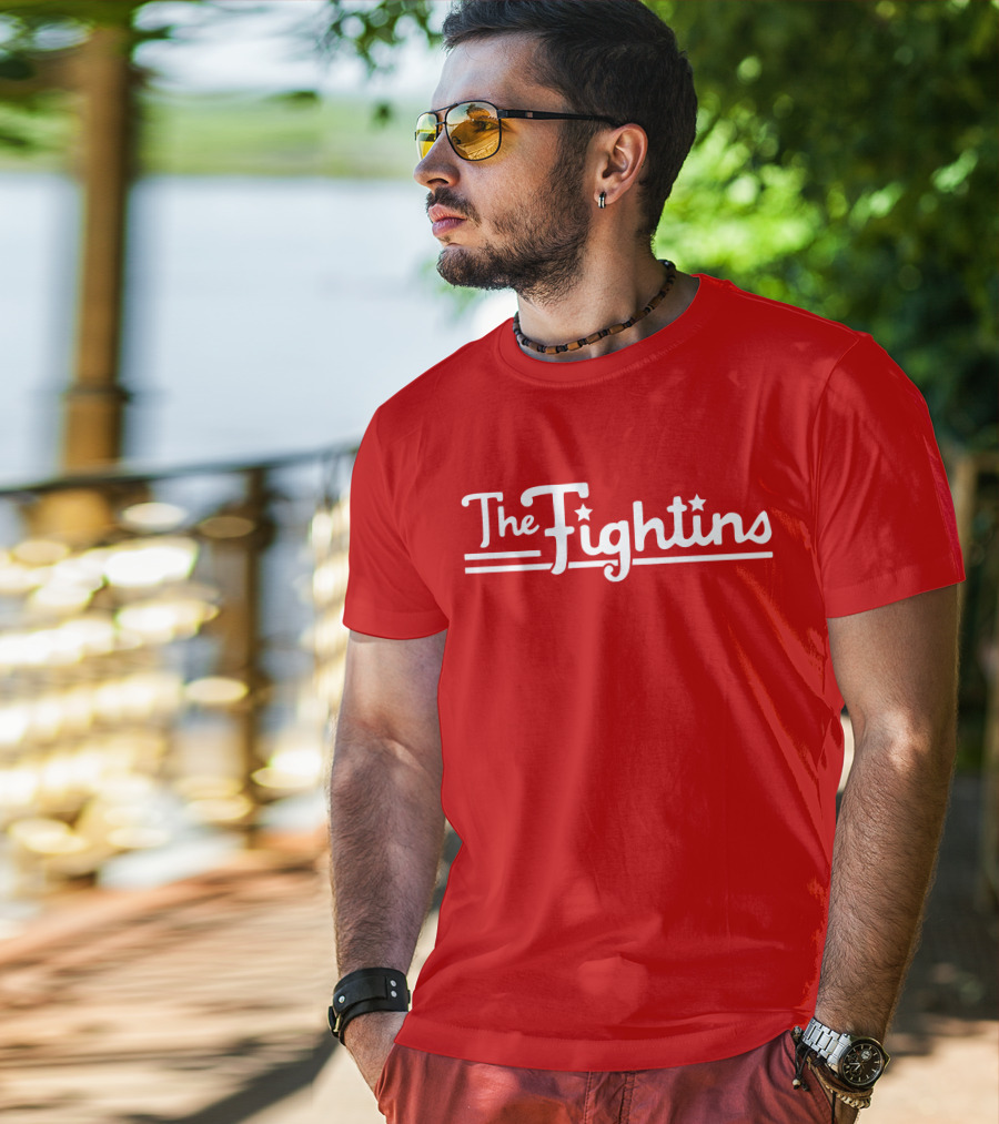 The Fightins Philadelphia Baseball Bold Script Stars Red T-Shirt