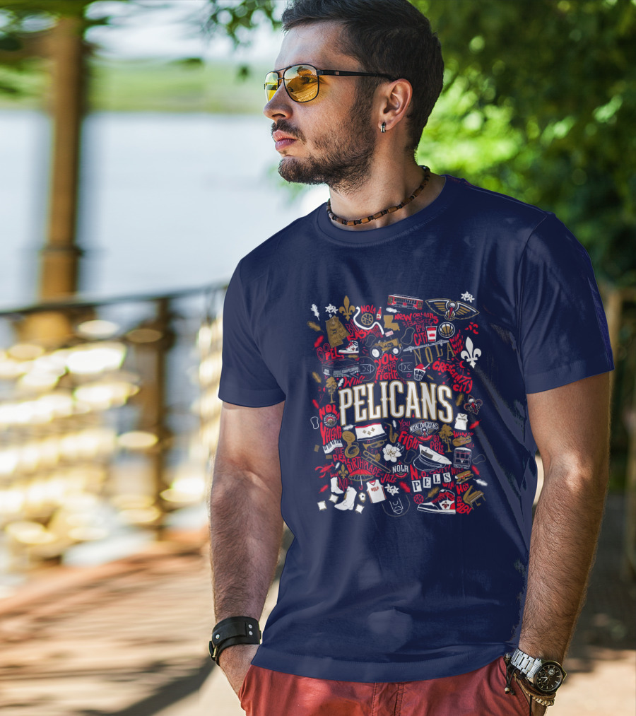Pelicans NOLA Opening Night Smoothie King Fleur-de-Lis New Orleans Jazz Basketball T-Shirt