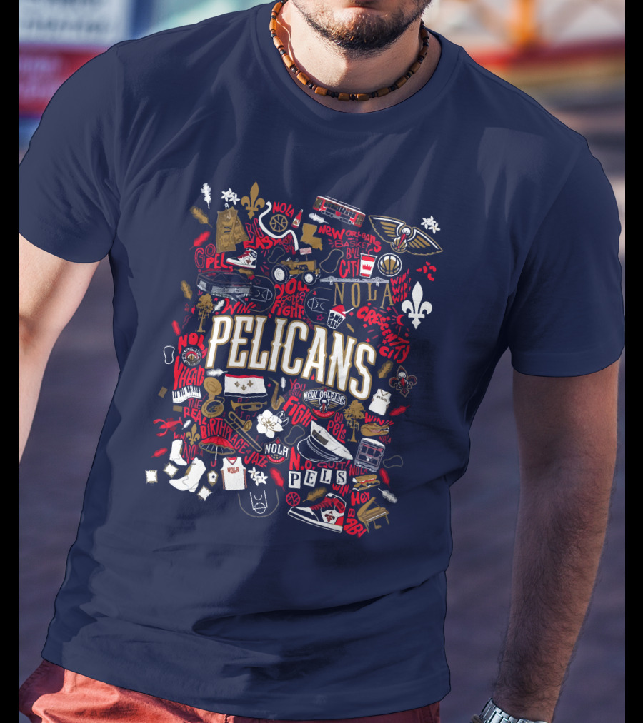 Pelicans NOLA Opening Night Smoothie King Fleur-de-Lis New Orleans Jazz Basketball T-Shirt