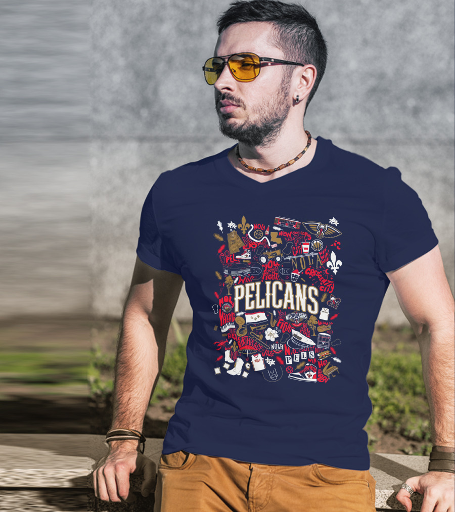Pelicans NOLA Opening Night Smoothie King Fleur-de-Lis New Orleans Jazz Basketball T-Shirt