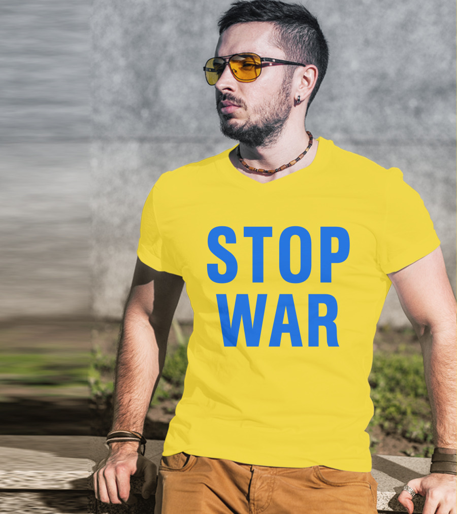 Illia Kovtun Stop War Shirt Bold Blue Typography T-Shirt
