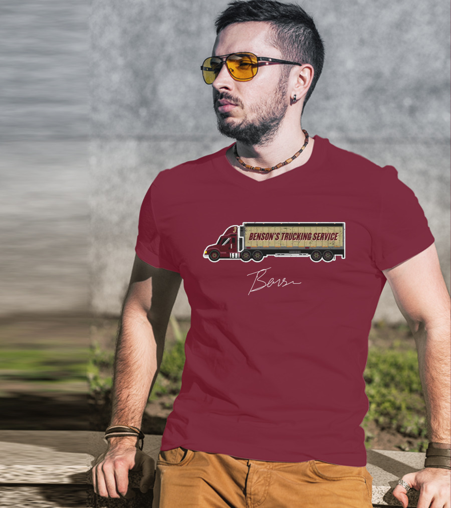 Trey Benson Benson's Trucking Service College WHT T-Shirt
